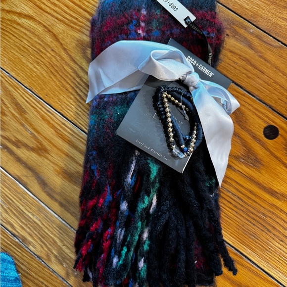 Coco + Carmen Accessories - COCO and CARMEN Multicolor Scarf with Bracelets NWT